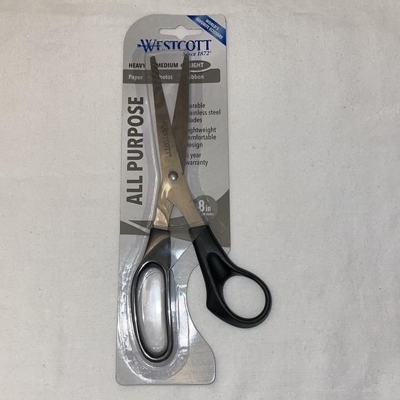 New Westcott 8" All Purpose Value Scissors Black Colored - Picture 5 of 12